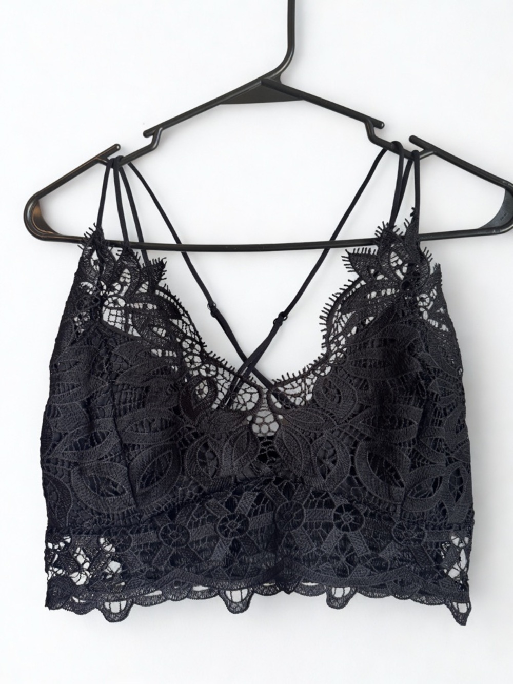 Black Lace Strappy Bralette Top